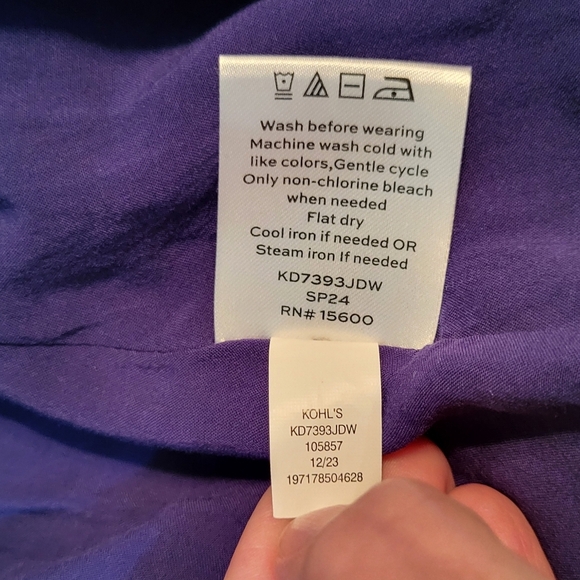 Draper James Blue/Purple Short Sleeve Dress with Smocked Waste, Medium, NWOT - Picture 5 of 5